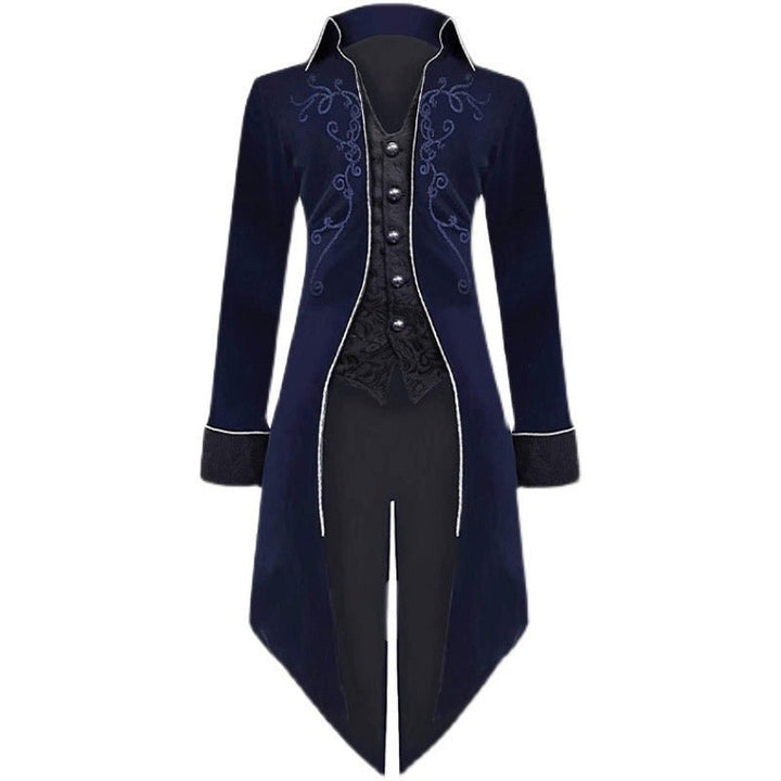 Victorian Gothic British Court-inspired Velvet Tuxedo with Embroidery and Jacquard Coat - Plus Sizes - WonderlandByLilian