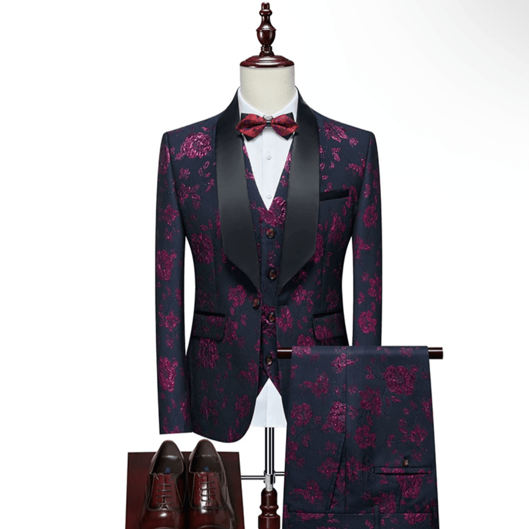 VINTAGE BLACK/PURPLE MENS SUIT SET - BRIDGERTON REGENCY MENS COSTUME - Plus Size - WonderlandByLilian