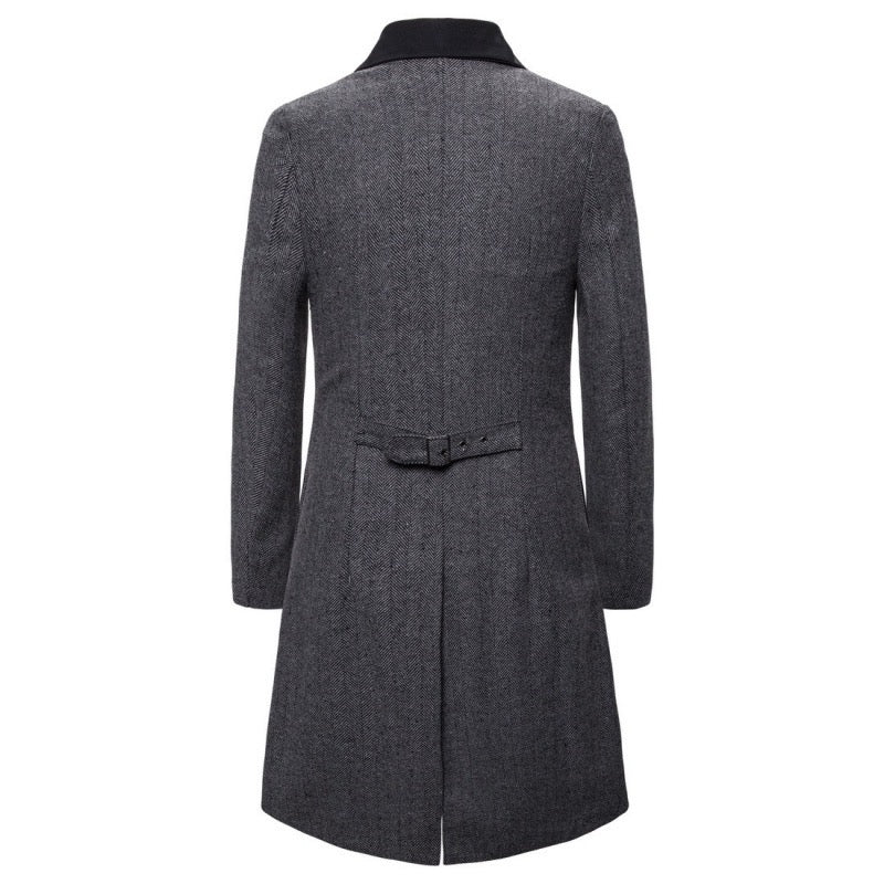 Vintage Inspired Black Tailcoat - Tweed Blazer for Men in Plus Sizes - WonderlandByLilian
