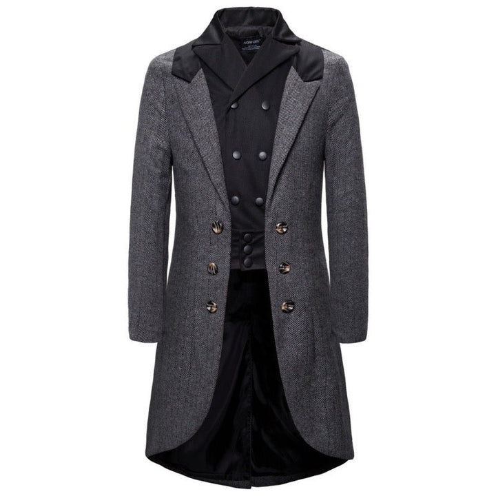 Vintage Inspired Black Tailcoat - Tweed Blazer for Men in Plus Sizes - WonderlandByLilian