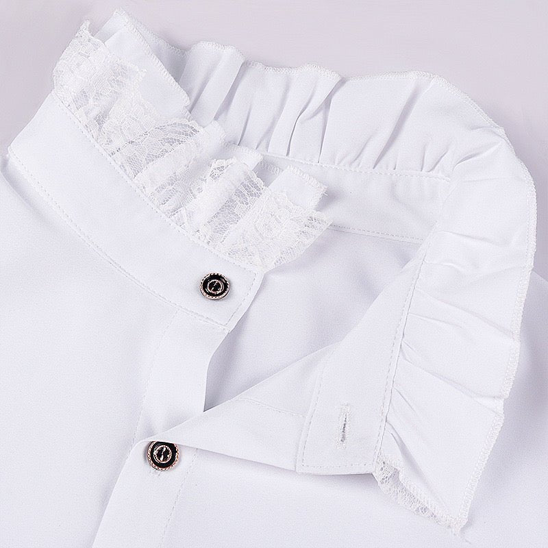 Vintage Long Sleeve Medieval White Ruffle Lace Shirts For Men Gothic Party -Plus Size - WonderlandByLilian