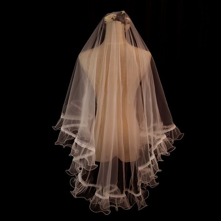 Waltz Wedding Veil With Ruffle - WonderlandByLilian